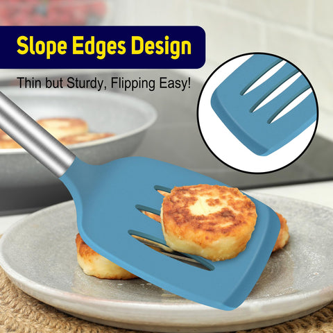 HOTEC dishwasher-safe spatulas with hanging loops for quick drying.