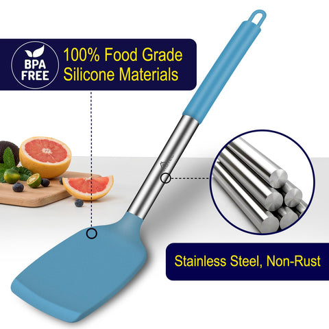 HOTEC spatula with stainless steel handle offers stable control.