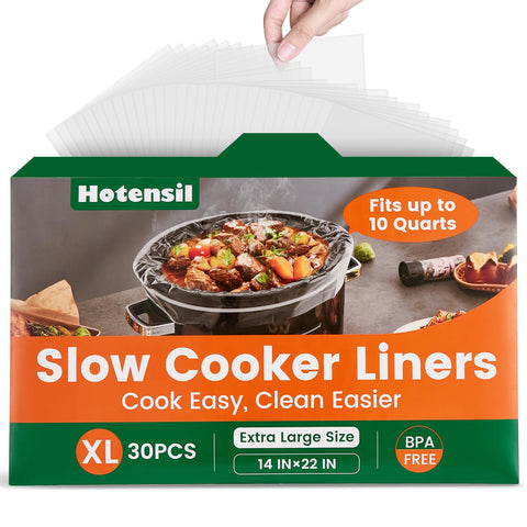 Hotensil slow cooker liners packaging with 30-count box for easy storage