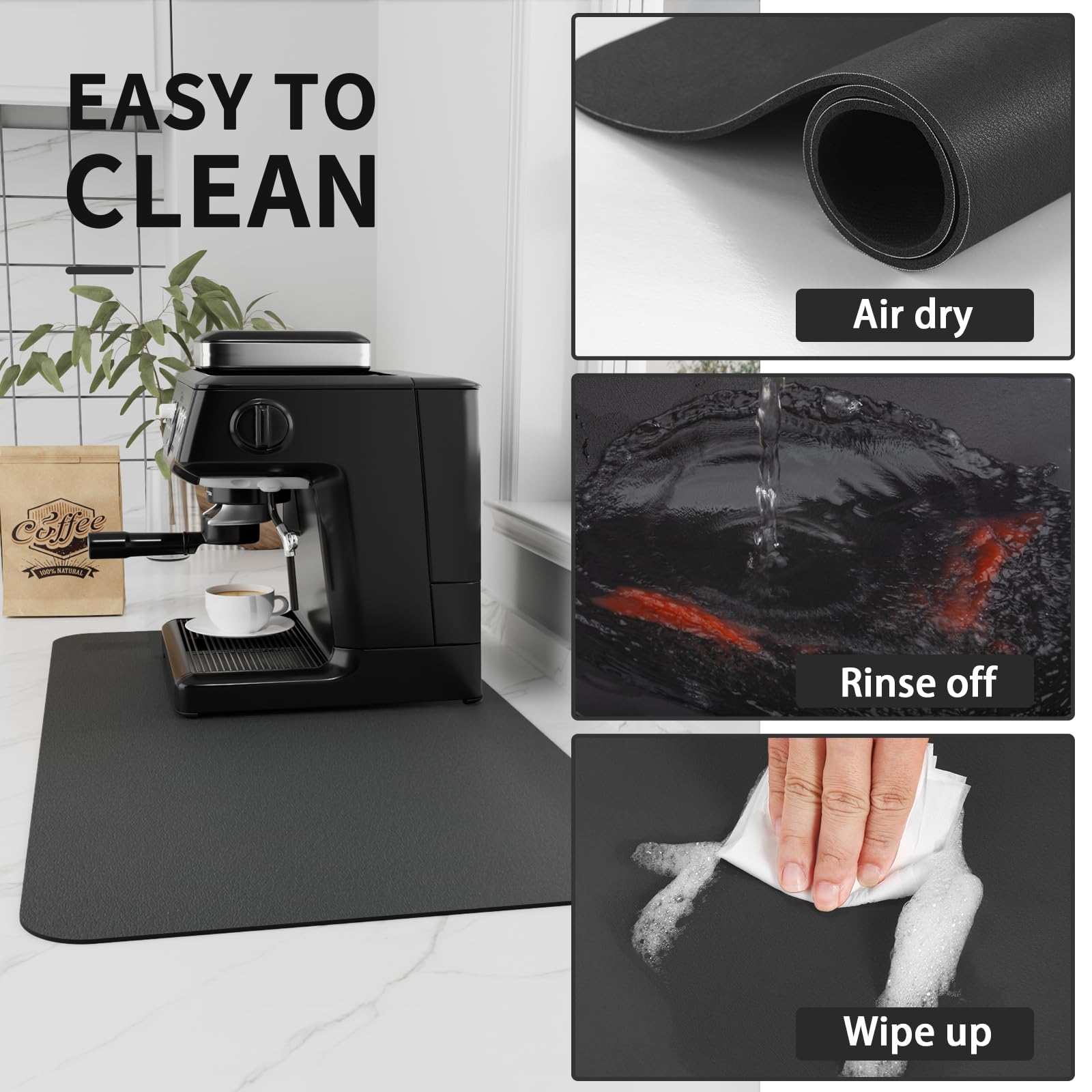 HotLive bar mat is versatile for drying dishes and appliance bottoms.