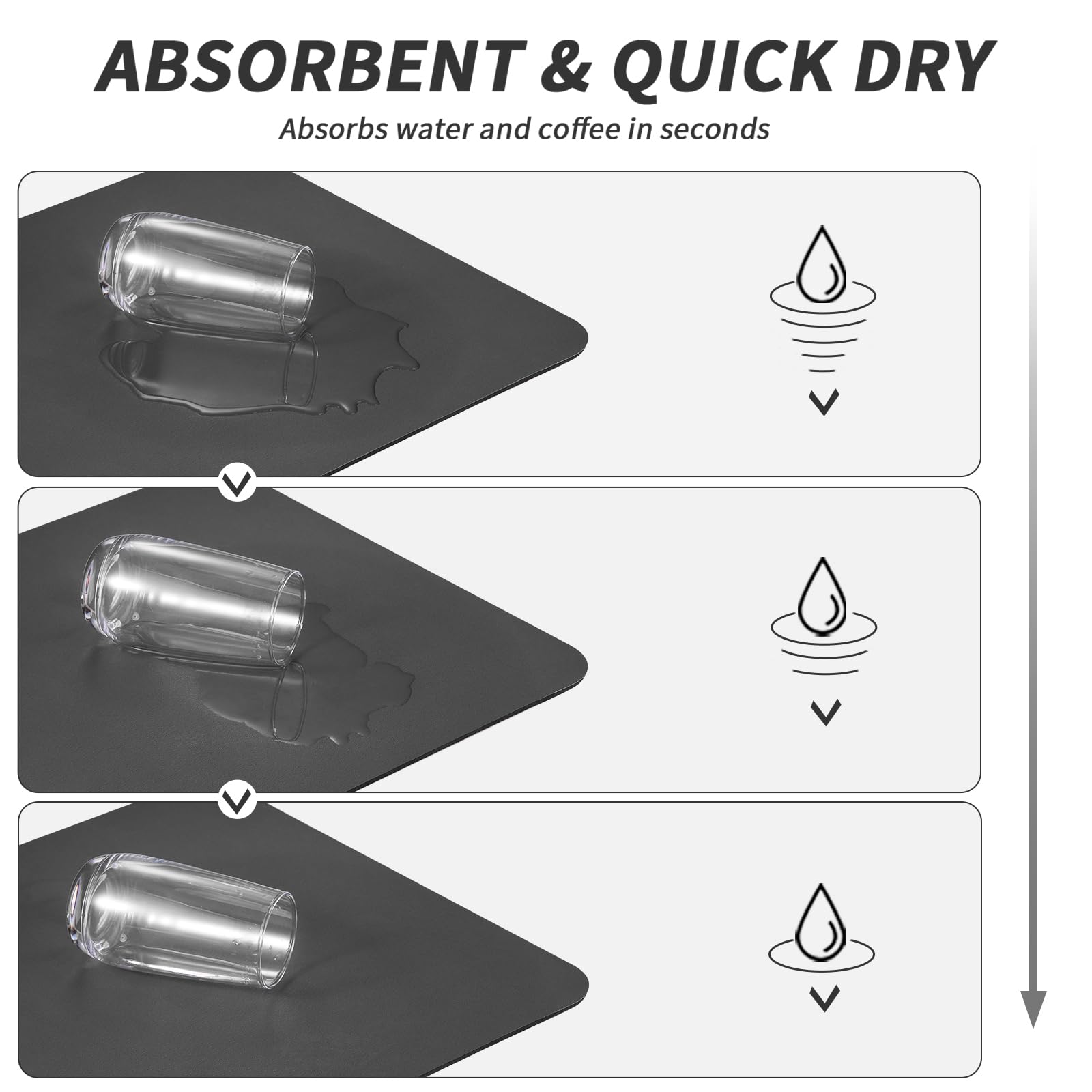 HotLive anti-slip rubber backing keeps cups secure on the counter.