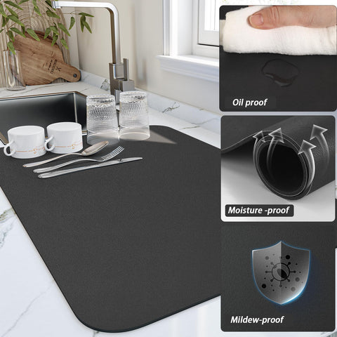 HotLive dish drying mat heat-resistant top surface supports hot dishware safely.