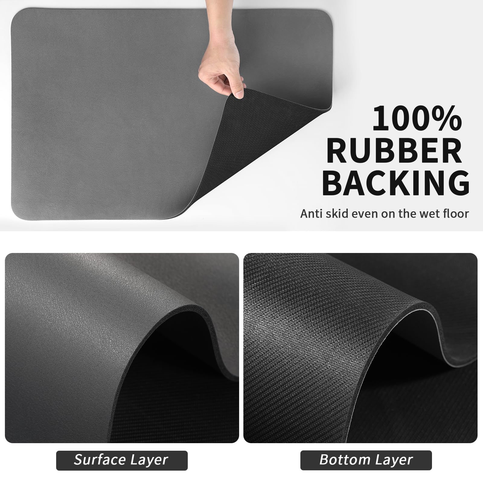 HotLive drying mat durable rubber backing prevents slips and spills