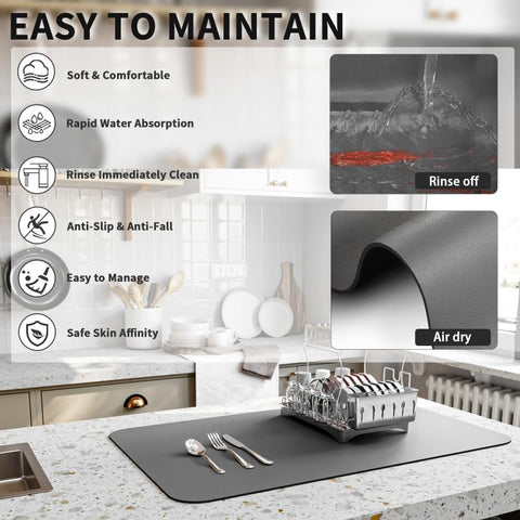 HotLive kitchen mat roll-up storage convenient for compact kitchens