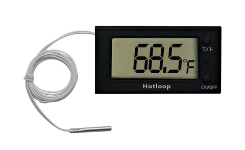 Hotloop oven thermometer probe in oven for precise readings during cooking.