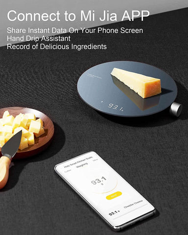 HOTO Smart Food Scale supports coffee brewing ratios and timing.