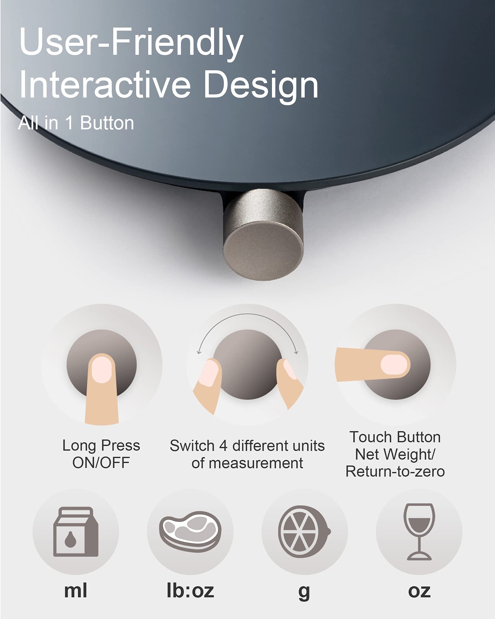 HOTO Smart Food Scale glass surface and LED display are easy to clean.