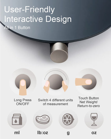 HOTO Smart Food Scale glass surface and LED display are easy to clean.