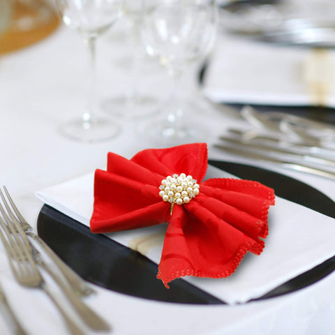 Hotop gold napkin rings illuminate table settings at weddings and holidays.