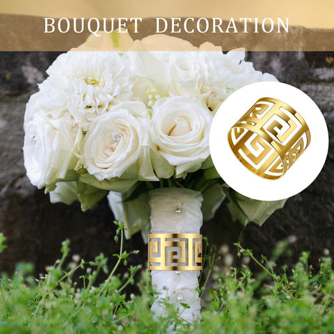 Hotop gold napkin rings keep napkins neatly aligned at weddings and banquets.