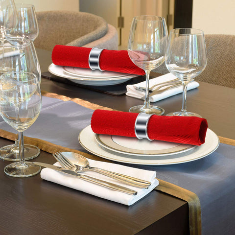 Hotop beaded silver napkin rings add subtle sparkle to formal dinners