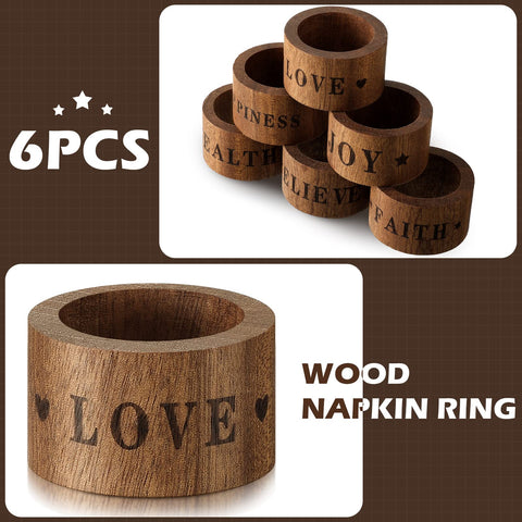 Hotop napkin rings engraved letters add rustic personal touch to dining