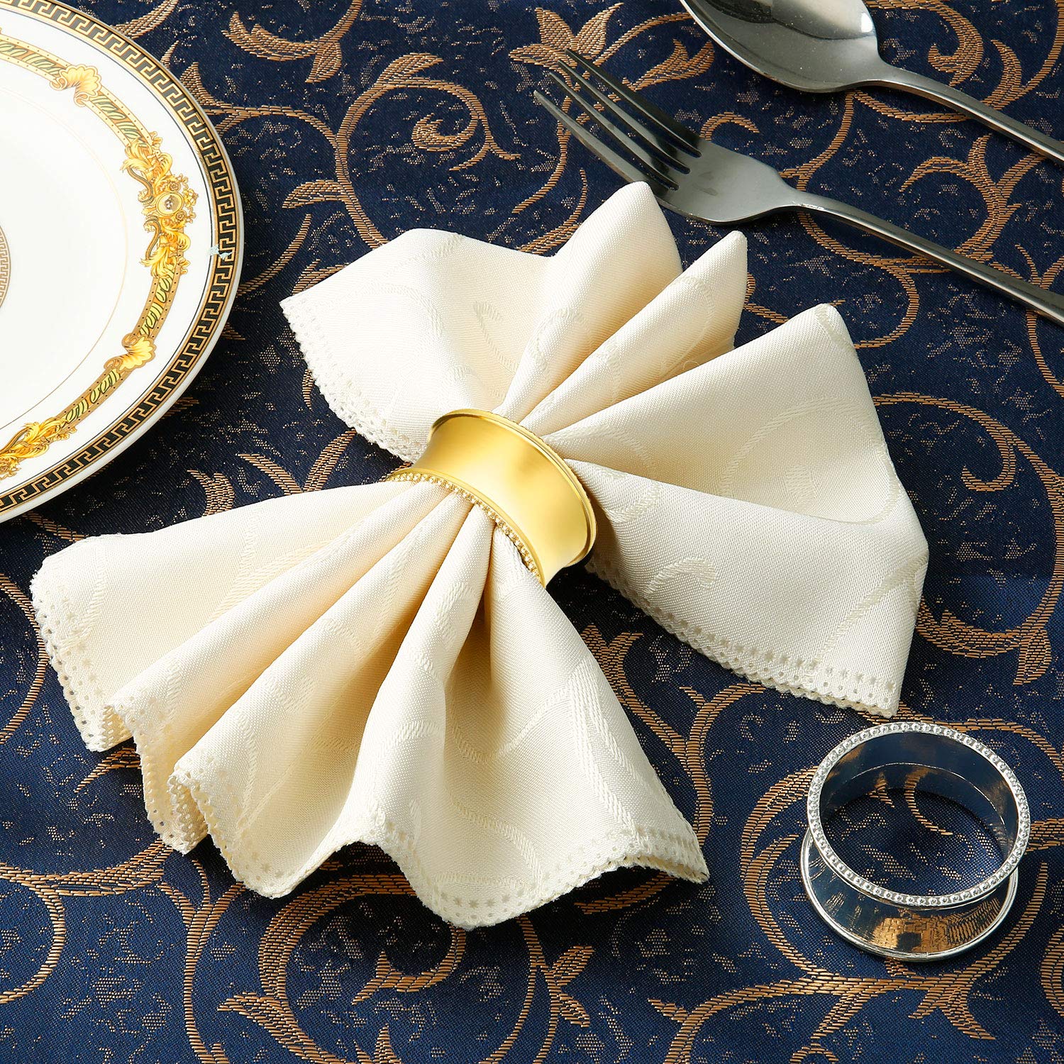 Hotop 8-pack napkin rings dress up linen or disposable napkins