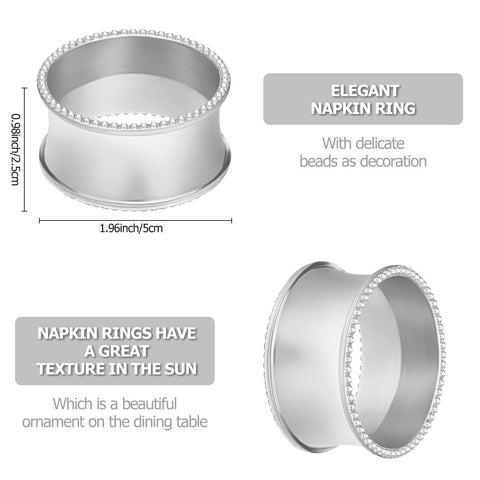 Hotop beaded napkin rings made of alloy metal for durability