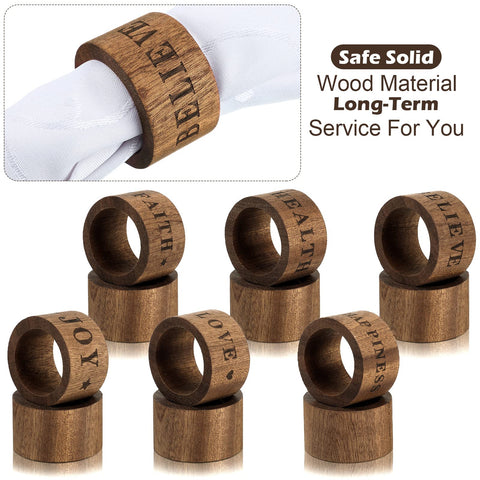 Hotop wax oil finish wood napkin rings ensure long lasting decor