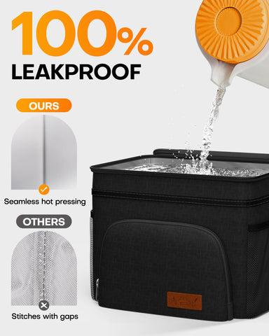 HOTOR lunch bag inner mesh pocket for cutlery and ice packs