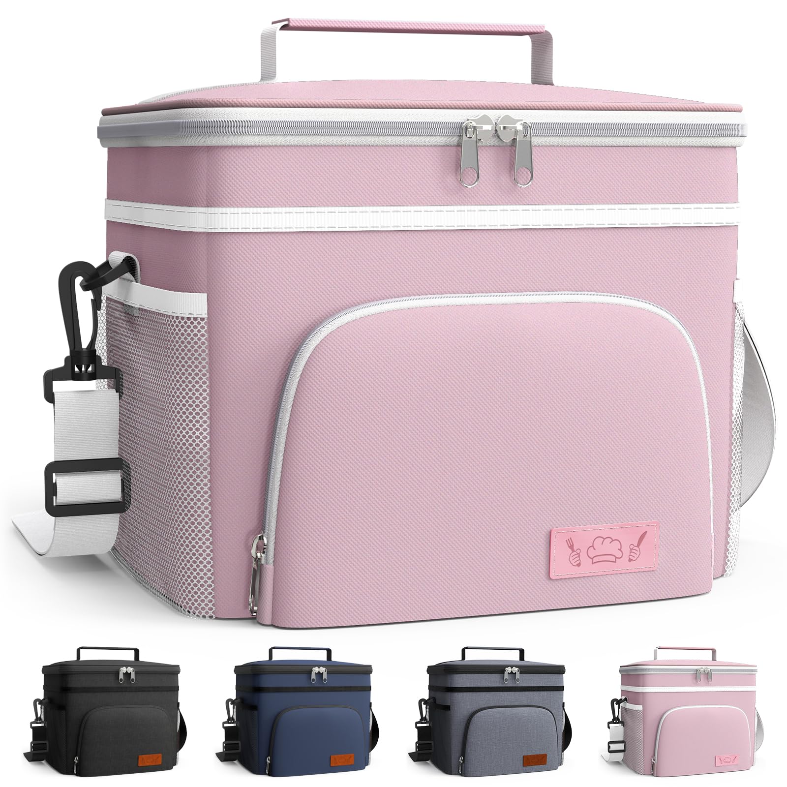HOTOR insulated lunch box front pocket view for napkins and keys.