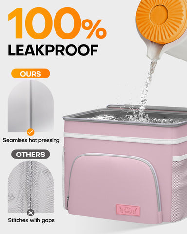 HOTOR lunch box interior reveals multiple compartments for utensils and ice packs.