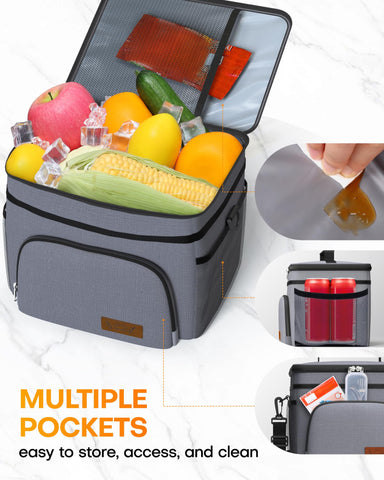 HOTOR lunch bag heavy-duty zippers ensure reliable opening and closing