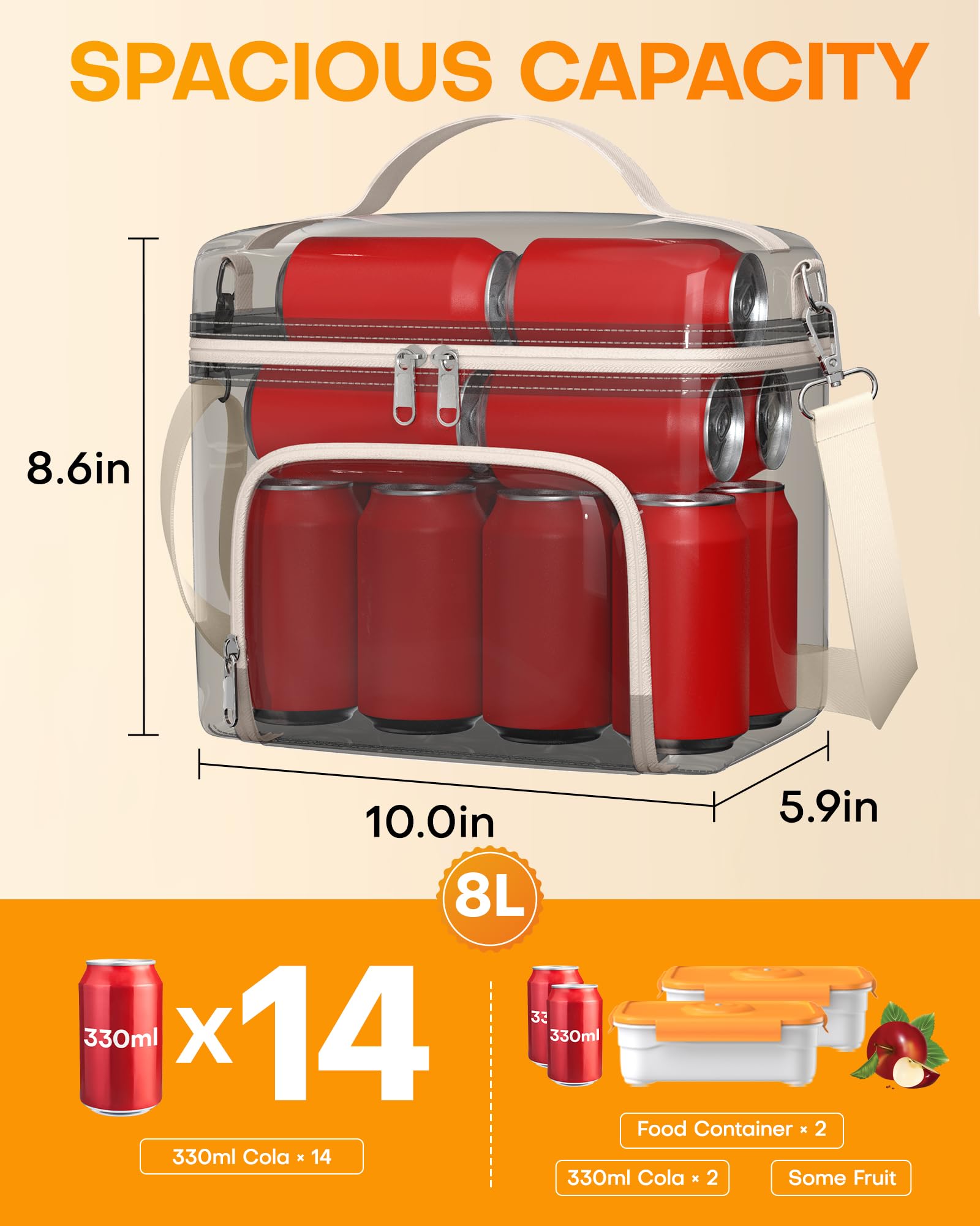 HOTOR lunch bag PU leather exterior designed for an upright, polished appearance.