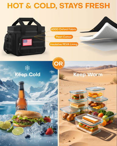 HOTOR lunch box side pocket for essential items during travel