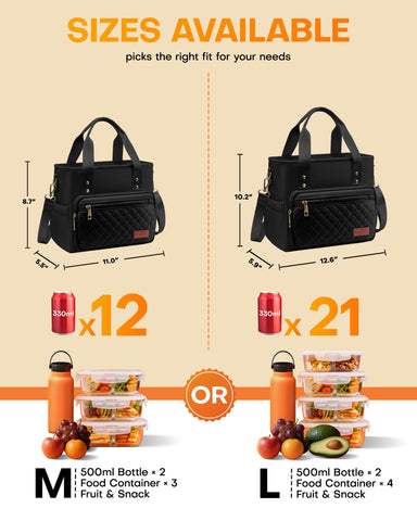 HOTOR Lunch Box for Women top handle for quick grab-and-go access.