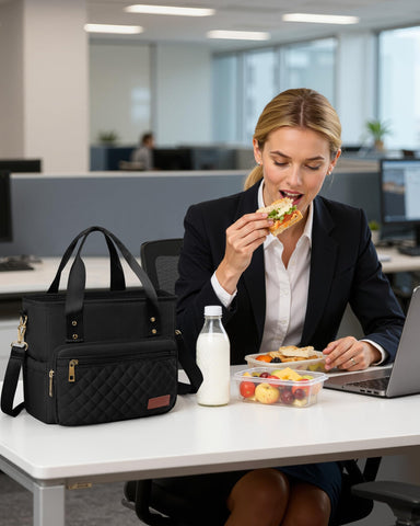 HOTOR Lunch Box for Women waterproof lining prevents leaks and cleans easily.