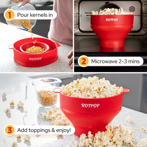 Collapsible design demonstrated for compact kitchen storage.