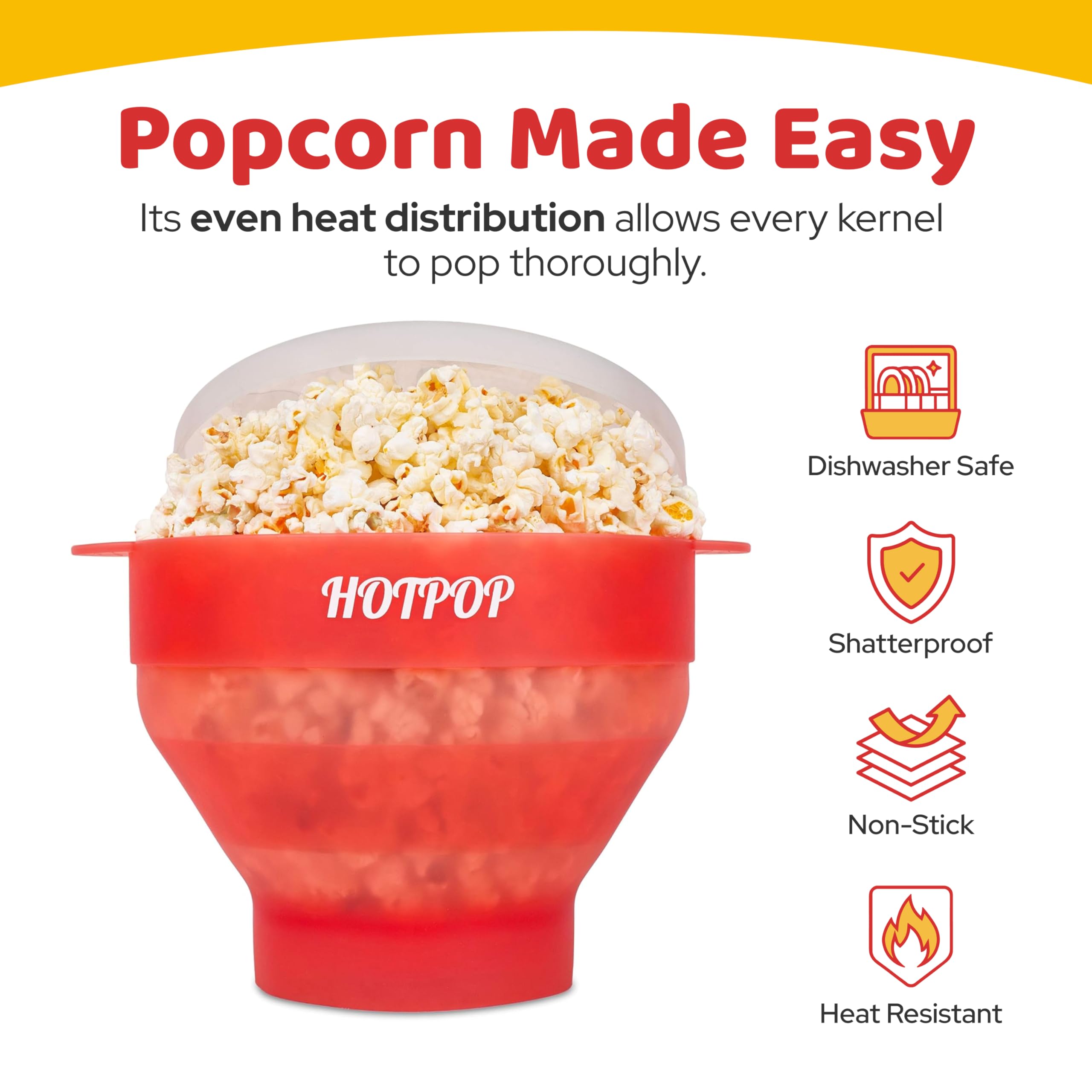 Microwave-ready popcorn in minutes with even heat distribution.