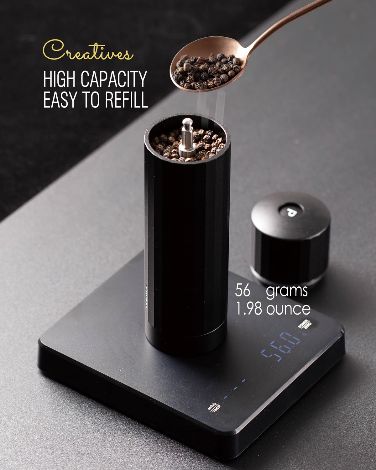 HOTQILIN versatile-spice capability highlights grinding cumin, chili, fennel with a rugged metal body.