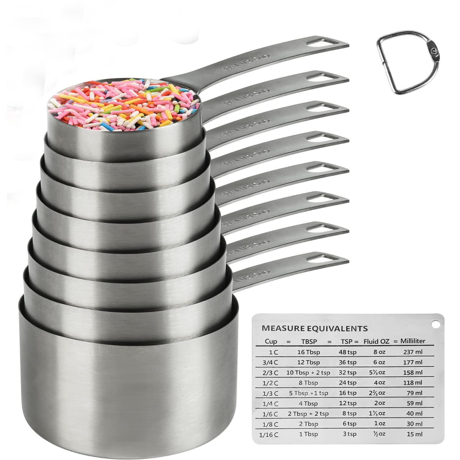 Hotsyang measuring cups set, 1 cup 240ml with clear engraved marks for precise cooking.