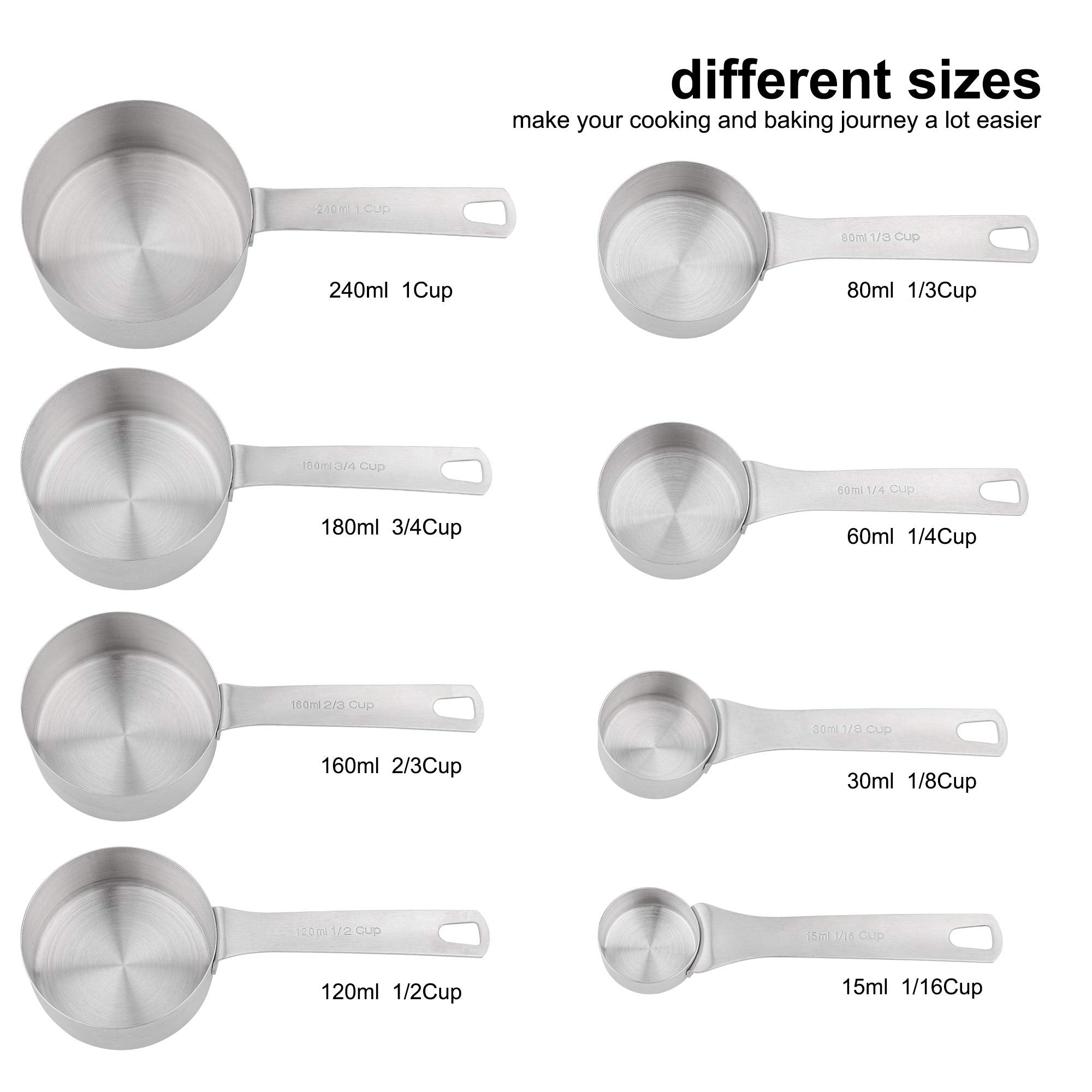 Hotsyang measuring cup three-quarters cup 180ml, durable stainless steel for daily use.