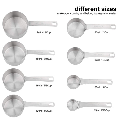 Hotsyang measuring cup three-quarters cup 180ml, durable stainless steel for daily use.