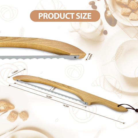 HOTTOR wooden slicer with acacia handle for durable grip during baking