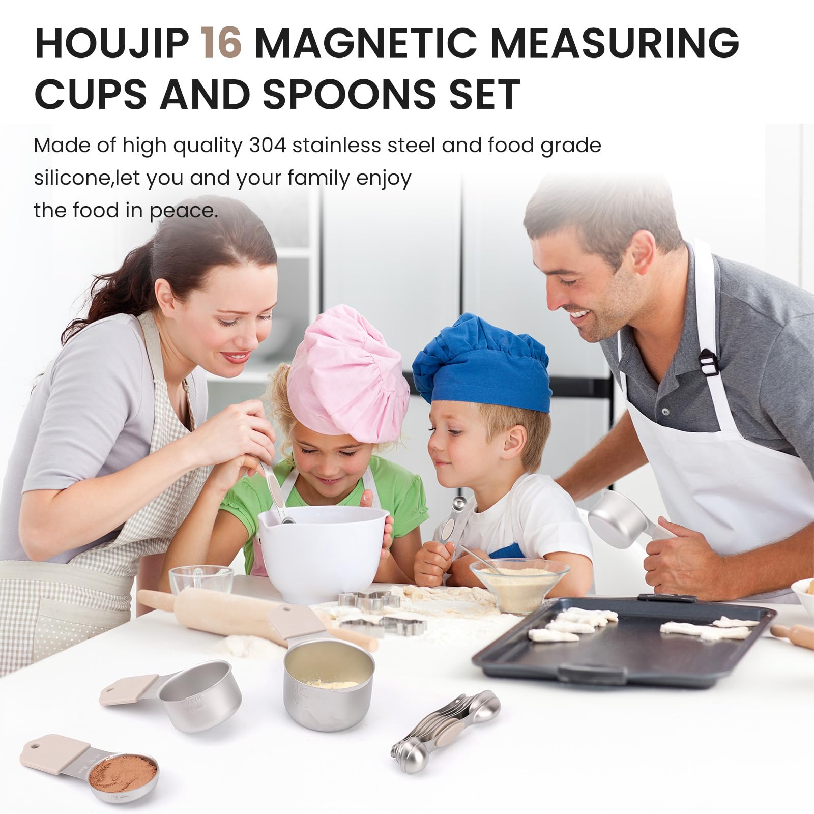 HOUJIP double-markings cups khaki stay readable for consistency
