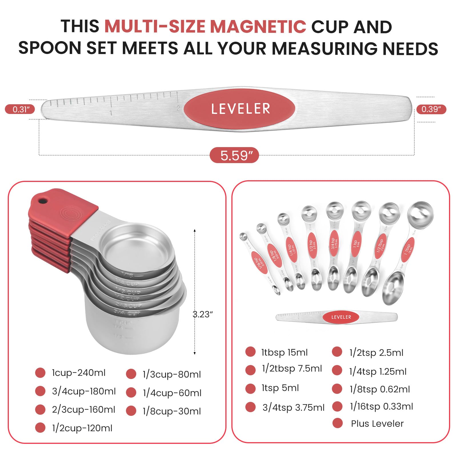 HOUJIP set includes leveler for accurate level measurements