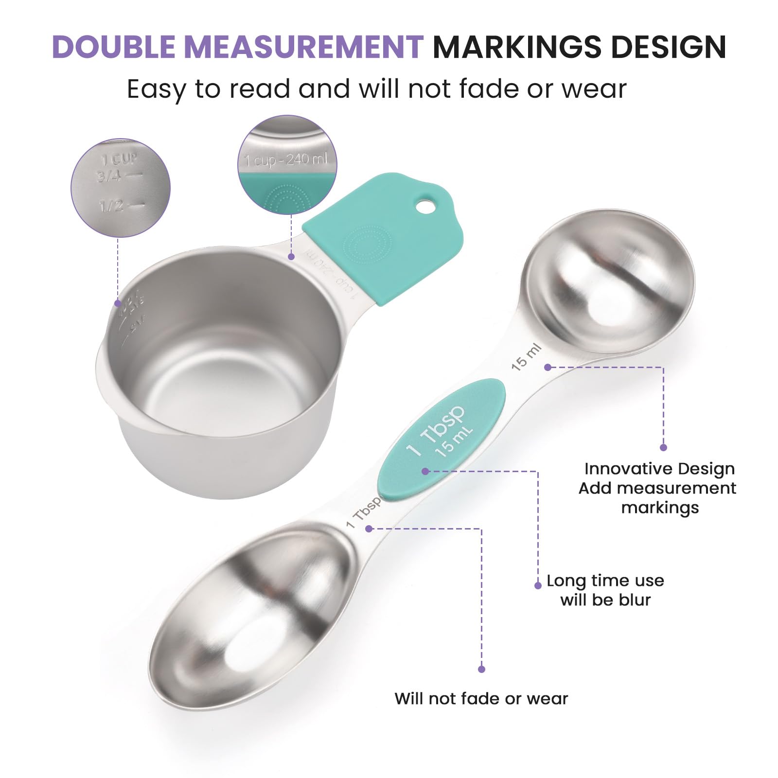 HOUJIP magnetic nesting cups and spoons save space while staying organized on the counter.