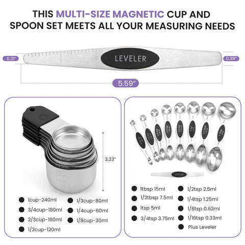 HOUJIP metal set designed for both dry and liquid ingredients.