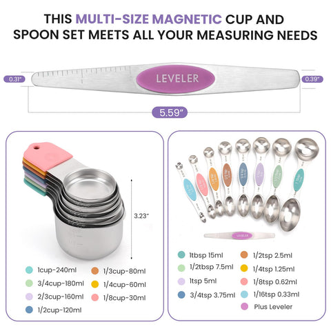 HOUJIP measuring spoons feature bright finish and flat bottoms prevent spills during use.