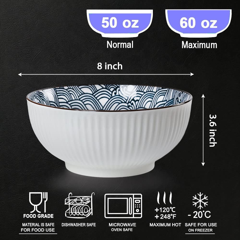 Houlu ramen bowl in blue-white pattern enhances ramen presentation.