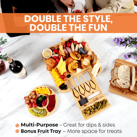 House Ur Home charcuterie board bowls built-in keep dips ready for guests.