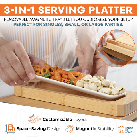 House Ur Home bamboo charcuterie board resists liquids and odors for easy cleanup