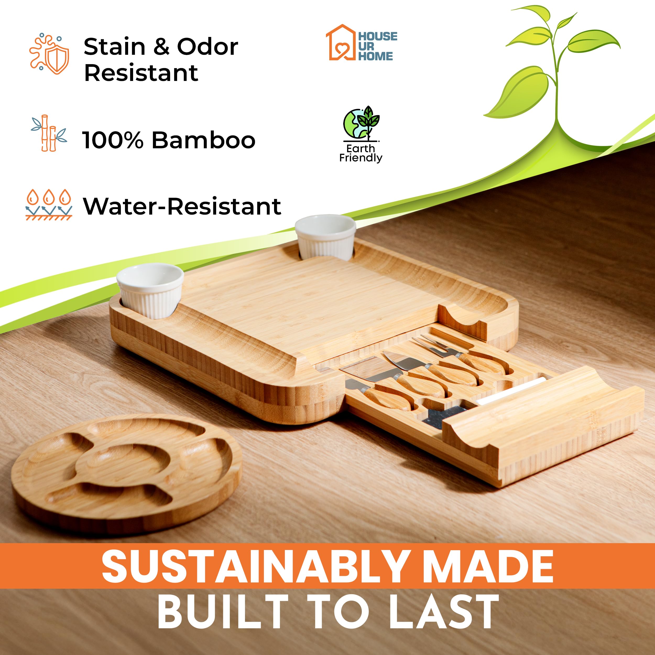 House Ur Home elegant entertaining setup highlights bamboo grain and modern design.
