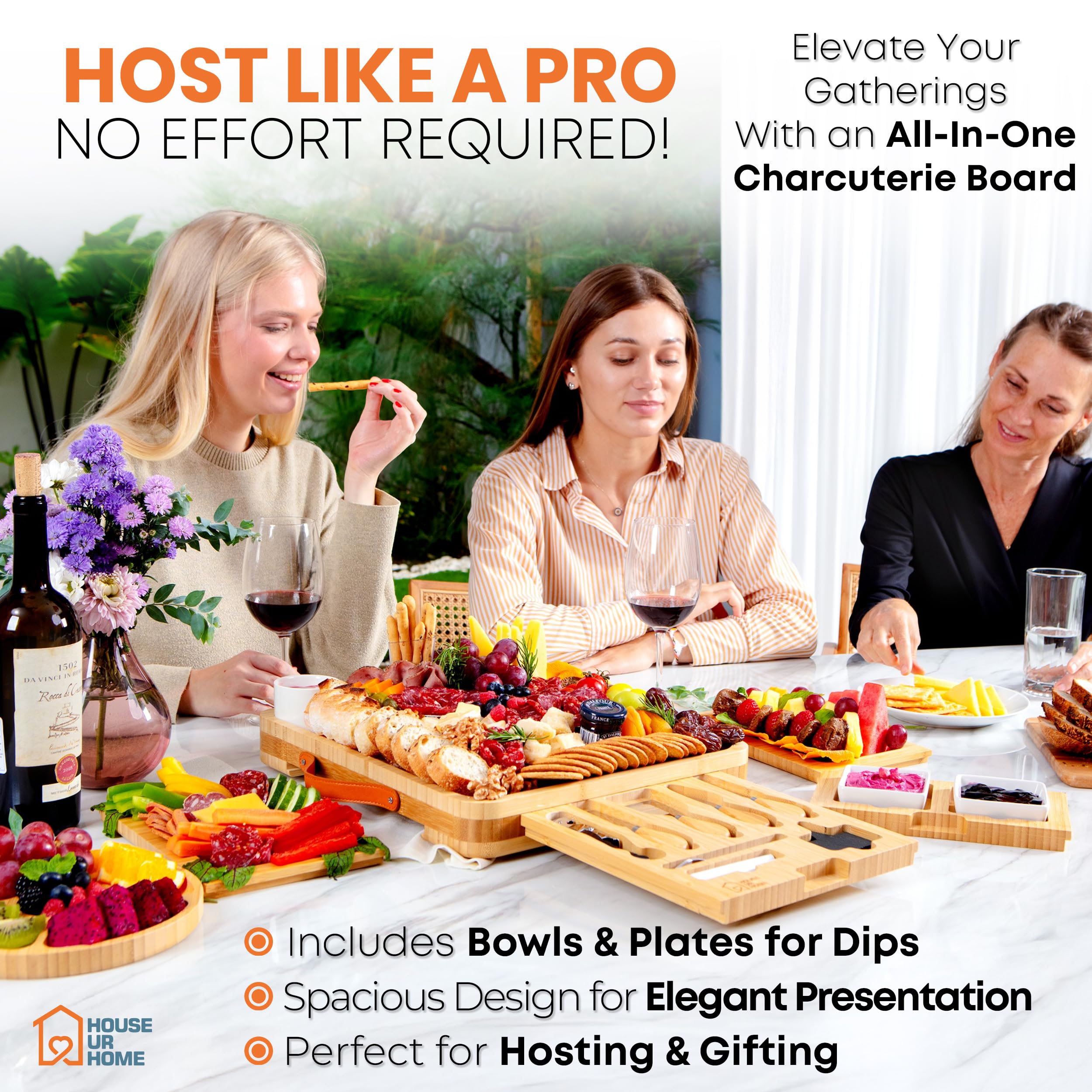 House Ur Home plates and round tray elevate presentation with clean, minimalist styling.