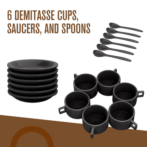 Houseables demitasse spoons paired with cups for tasting sessions