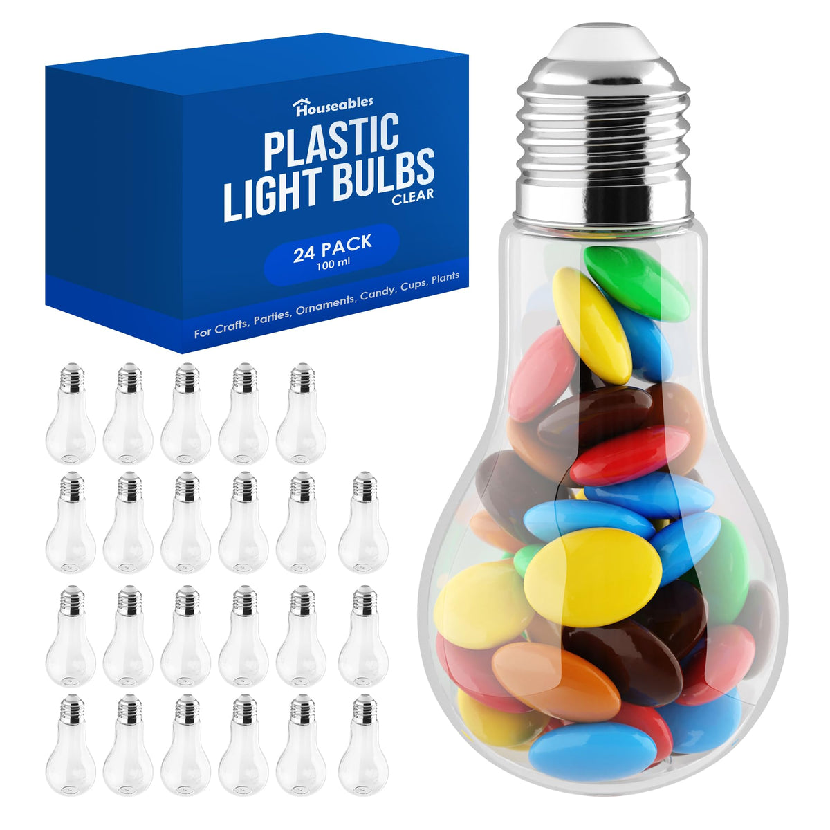 Houseables fillable light bulbs candy for party favors