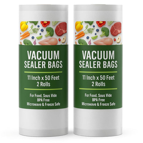 Houseables vacuum sealer bag with embossed pattern for maximum air removal and freshness.