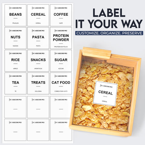 HouseCore Pro labels and stickers help identify ingredients quickly