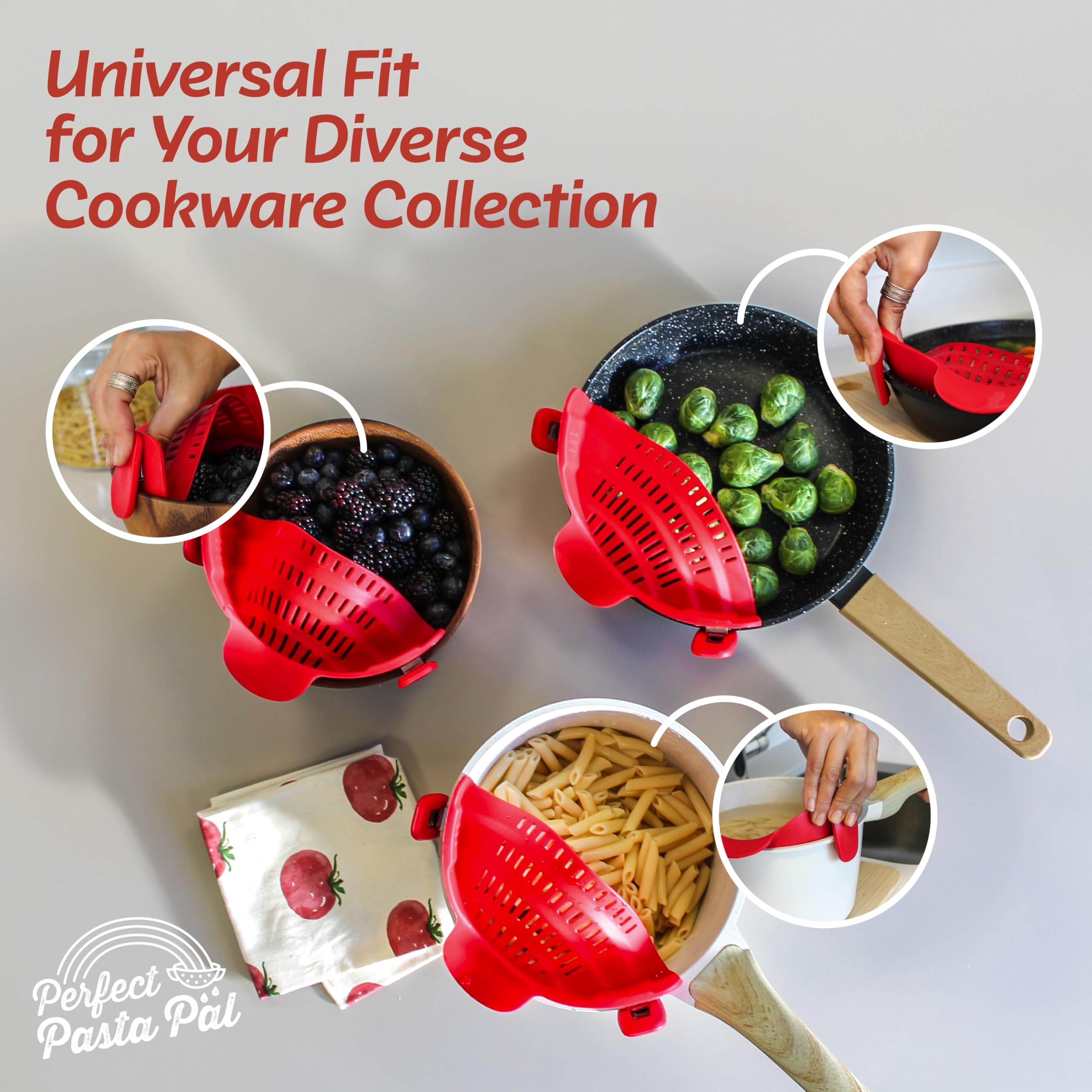 Houseify Perfect Pasta Pal heat-resistant silicone safely handles boiling water without warping.