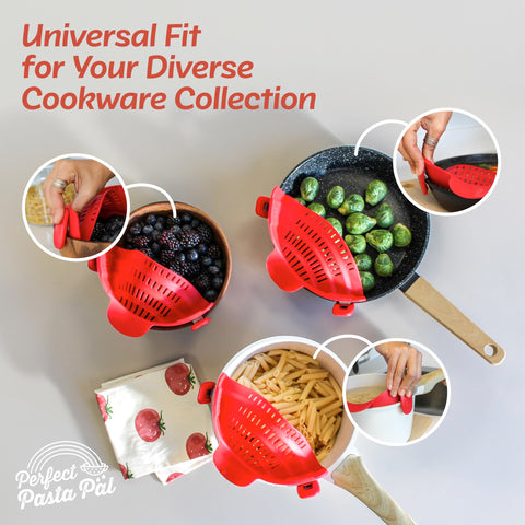 Houseify Perfect Pasta Pal heat-resistant silicone safely handles boiling water without warping.
